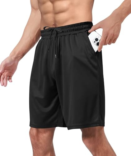 BOOJO Gym Shorts Men for Running Sports with Pockets UK Workout Quick Dry