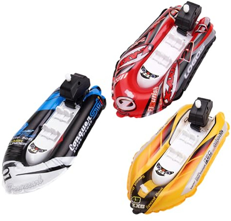 3pcs Wind Up Boat Bath Toys, Boat Inflatable Clockwork Toys, Bath Toy, Bathtub Floating Toy, Play Water Toys, Inflatable Paddle Boat Wind Up Toys Gifts (Multicolor A)
