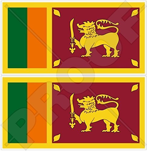 SRI LANKA Srilankische Flagge Ceylon 110mm Auto & Motorrad Aufkleber, x2 Vinyl Stickers