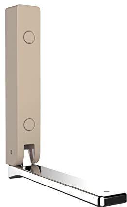 WENKO Klapphaken Basic Beta, klappbarer Wandhaken zum Anbohren, mit Abrutschsicherung, modernes Design, Kunststoffgehäuse und Stabiler Metallhaken, 2 x 12 x 2,5 cm, Beige