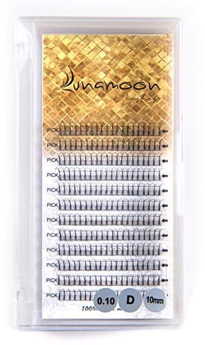 Volume Cils Extensions Cluster Russe 3D 5D 6D 10D Faux Cils Individuels Naturel Faux-cils en Soie False Eyelashes C/D-Curl (0.1 D-Curl 10mm, 3D)