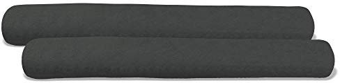 aqua-textil Classic Line Kissenbezug 2er-Set 20 x 120 cm anthrazit Baumwolle Seitenschläferrolle Bezug Jersey Reißverschluss
