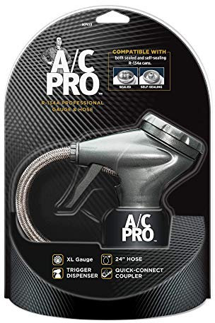 InterDynamics AC Pro Auto-Klimaanlage R134A Kältemittel-Messgerät und Schlauch, wiederverwendbares AC-Recharge Kit, 61 cm, 4 Stück, ACP410-4-4PK