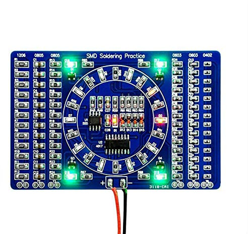 COVVY LED rotante SMD NE555 Scheda pratica di saldatura Kit fai da te Fanny Abilità Formazione Kit fai da te Scheda elettronica PCB Modulo Tuta