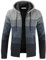 Uomo Moda Cardigan Giacca con Cappuccio Maglione Maglia Manica Felpa Lunga n zipRighe Caldo Invernale Outwear Tops Cappotti (L, A Grigio Chiaro)