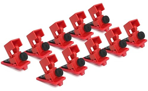TRADESAFE Circuit Breaker Lockout, 10 Pack Single Pole Breaker Lock, Medium
