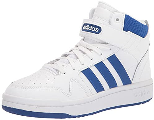 adidas Herren Postmove Mid Basketballschuh, Weiß/Team Royalblau/Grau, 45 1/3 EU