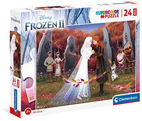 Clementoni 24217 Maxi Frozen 2 – Puzzle 24 Teile ab 3 Jahren, farbenfrohes Kinderpuzzle mit extra großen Puzzleteilen, Geschicklichkeitsspiel für Kinder
