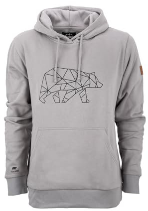 FORSBERG Pettarson Herren Hoodie mit Bärenlogo | Skandinavisch inspirierter Kapuzenpullover | All-Year Kollektion | Freizeit, Handwerk, Outdoor, Farbe:hellgrau, Größe:S