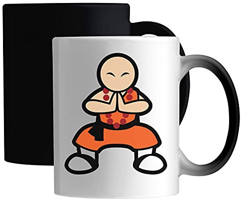 Minimalist Kung Fu Shaolin Monk Keramische magische Tasse Weiß