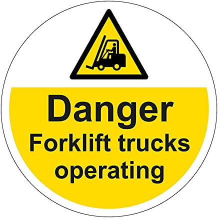400mm Self-Adhesive Danger Forklift Trucks Operating Floor Sticker - Durable Anti-Slip Vinyl Safety Sign for Industrial Zones & Traffic Awareness, Easy Peel & Stick