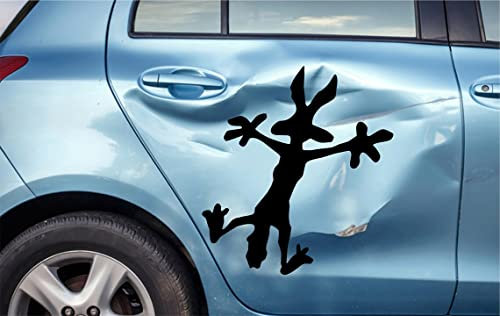 Generico Vinyl-Aufkleber für Auto, Fenster, Spiegel & Glas, Schwarz, Cartoon Coyote, 28 cm