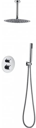 Conjunto de ducha empotrada techo termostático cromado Top Imex GTQ038