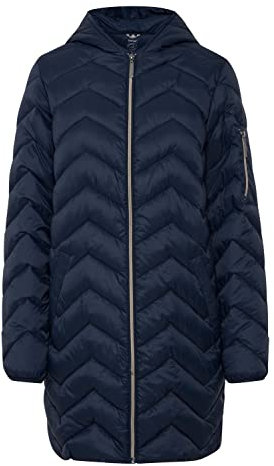 fransa FRBAPADDING 7 Outerwear Damen Steppjacke Übergangsjacke Jacke Steppjacke gefüttert mit Kapuze, Größe:L, Farbe:Dark Peacoat (194010)
