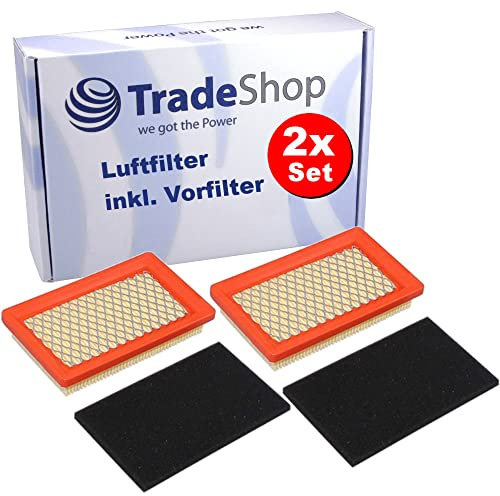 2x Trade-Shop 2in1 Filter-Set (Luftfilter + Vorfilter) für Güde BW 56 2 ES, BW 56 ES, GM T-554-16 SP ES, GM T-554-16 SP/Benzin Rasenmäher