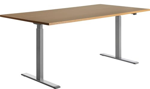 TOPSTAR | Schreibtisch | elektrisch höhenverstellbar | gerade | BxT 1800 x 800 mm | Buche/grau