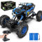 CROBOLL 1:12 Large Remote Control car for Boys Kids with Lifting Function,4WD RC Cars Electric Monster Truck Toy Gifts 4X4 Off-Road RC Rock Crawler 2.4GHz All Terrain RC Truck with 2 Batteries(Blue)