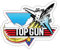 Spreadshirt Top Gun Kampfjet Logo Sticker Aufkleber, 10 x 10 cm, Mattweiß