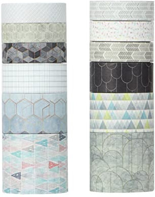 LGEGE 12 Rollen Vintage Washi Tape Set, 30/20/15/10 mm breit, blaues Track-Thema, antikes japanisches Abdeckband-Dekor für Scrapbook, DIY Handwerk, Bullet Journal, Planer, Schreibwaren (3 m)