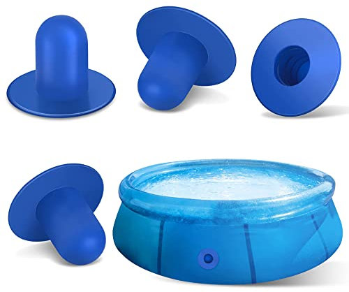 ZZLBZN Pool Plug Stopper, 4Pcs Swimming Pool Wall Plugs Replacement Parts, Pool Plugs for Swimming Pool Filter Pump/Hole Plug/Wall Plug/Pool Filter Pump, Compatible with Intex &Bestway Pool Blue