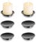 Porta Candele Piastra Portacandele Vassoio - Set di 6 Ferro Rotonda Porta Candela da 10.8cm per Candele a Colonna Inweder Nero Porta Candela Natalizia Inweder Halloween Matrimonio Decorazione Casa
