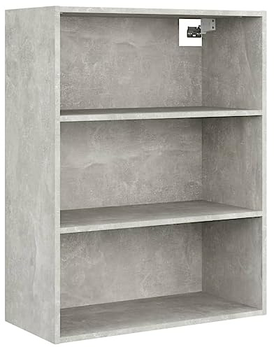 vidaXL Hängeschrank, Wandschrank für Schlafzimmer Wohnzimmer, Schwebeschrank mit viel Stauraum, Bücherschrank Büroschrank Schrank, Betongrau