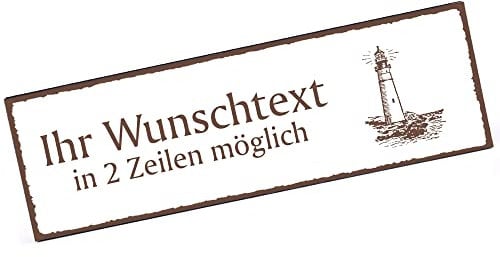 Türschild Leuchtturm Namensschild personalisiert mit Gravur- 150mm x 50mm - selbstklebend