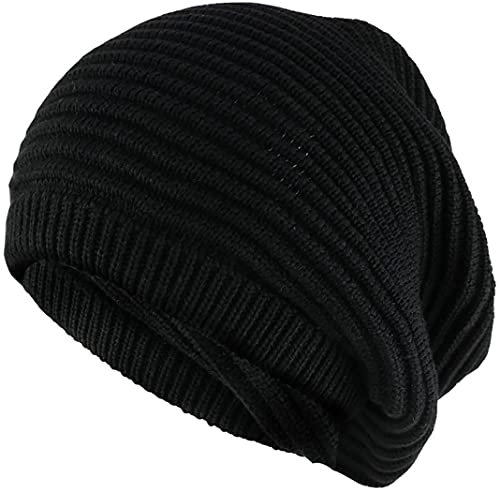 Gerippter Rasta Hut für Dreadlocks. Bob Marley Hut mit Rasta Streifen. Dreadlock Accessoires Tams Beanie Mütze für Herren Hüte im jamaikanischen Stil. Rasta Hüte für Männer und Frauen. (Schlichtes