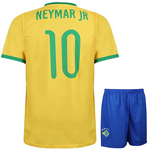 Brasilien Trikot Set Neymar Heim - Kinder und Erwachsene - Jungen - Fußball Trikot - Fussball Geschenke - Sport t Shirt - Sportbekleidung - Größe 116