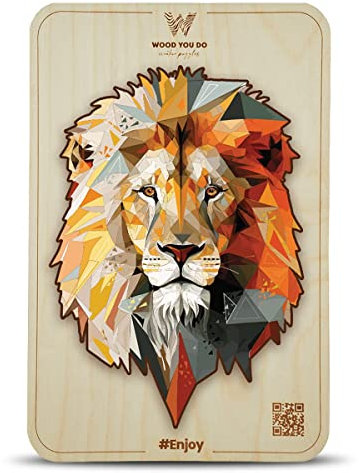 WOOD YOU DO Holzpuzzle LÖWEmotiv Holzpuzzle Für Erwachsene Wooden Puzzle Holzpuzzles Perfekt Geschenkidee für Erwachsene 100 Teile, 20x14cm (Strong Lion, A5, M)