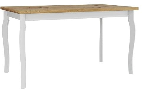 Mirjan24 Tisch für Esszimmer Awrolt V, Rechteckiger Esstisch, Ausziehbarer Tisch für Küche, L:140-180 x H:78 x B:80 cm, Küchentisch, Esszimmertisch, Praktischer Ausziehtisch (Artisan Eiche/Weiß)