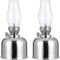Moddeny Linterna de lámpara de aceite, lámparas de aceite de vidrio de metal de 7,48 * 3,34 pulgadas Lámpara de queroseno retro para interiores Lámpara de aceite de escritorio a prueba de viento