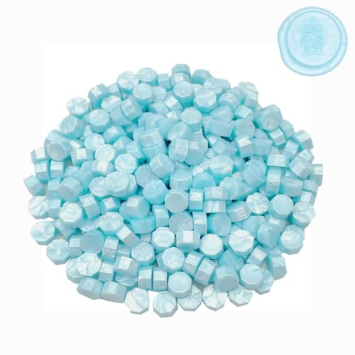 LICQIC Sealing Wax Beads Set, 300 Pcs Pale Blue | Wax Seal Beads for Wax Stamp Sealing
