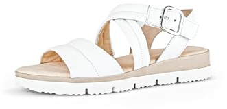 Gabor Damen Riemchensandalen, Frauen Sandalen,Best Fitting,Sandaletten,Sommersandalen,bequem,flach,Sommerschuhe,Strandschuhe,Weiss,38.5 EU / 5.5 UK