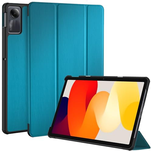 EasyAcc Coque Compatible avec Xiaomi Redmi Pad SE 11 Pouces 2023 Tablette, Étui de Protection Fin avec Support pour Redmi Pad SE 2023,Paon Bleu