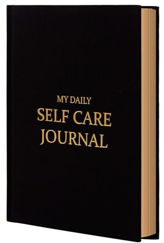 MGGAO Self-Care Journal Book, Dankbarkeits-Tagebuch, Glück A5 Notizbuch Stoff Buch Planer, Ein Tägliches Tagebuch für Frauen mit geführten Selbstreflektion Prompts, Schwarz