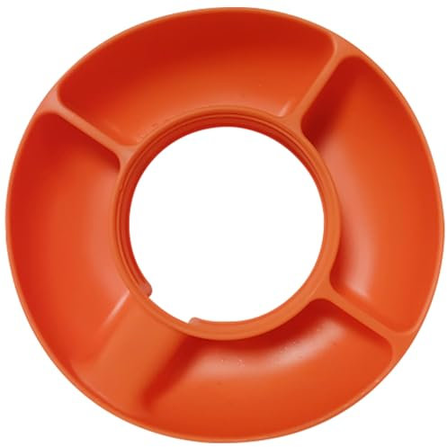 Dafape Snackschale für Stanley Cup 40 oz Becher mit Henkel, Snackring Snacktablett 4 Fächer Wiederverwendbare Snackplatten Snackbehälter für Outdoor-Kino Heimauto (Orange)