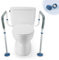 HEAO Toilette Aufstehhilfe WC aufstehhilfe,Toilettensitzerhöhung Sicherheitsrahmen Ohne Bohren,Verstellbare Armlehnen für Toilettensitz WC stützhilfe für senioren und Behinderte