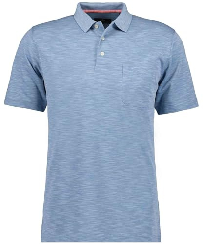 RAGMAN Herren Softknit-Polo Flammdesign Blau-717, XL