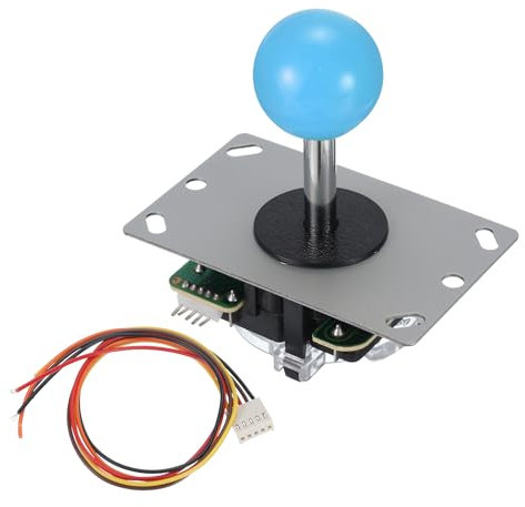 MECCANIXITY Octagonal Gate + Ball Top Game Joystick Classic with Harness Dust Cover Blue for Game 4 Way Adjustable