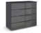 Rauch Möbel Monostar, Kommode, Kommode Schlafzimmer, Kommode, Schubladenkommode, Schlafzimmer Möbel, 4 Schubladen, mit Glasfront, Farbe Glas Basalt/Grau metallic, Schwarz, 93x81x42cm