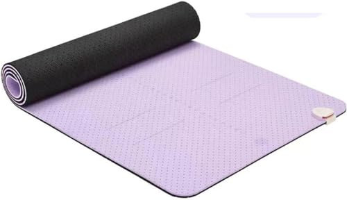 Elektrisch beheizte Yogamatte, Winter-Yoga-Trainingsmatte, Temperatur einstellbar 10–60 °C, Timer 1–12 Stunden, weiche und rutschfeste warme TPE-Yogamatte, Lila