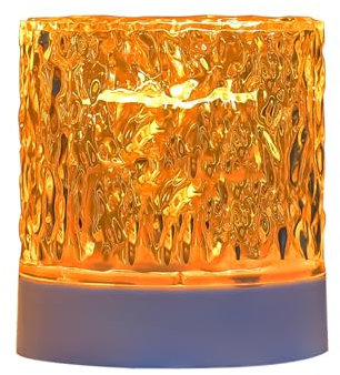 Meichoon Water Ripple Small Table Lamp Touch Control Wave Projection Lamp 3 Color Switching USB Plug-in for Bedroom Living Room Wall Decoration LE27