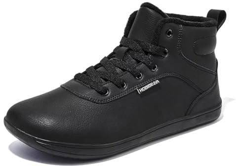 HOBIBEAR Zapatos descalzos de invierno para hombres y mujeres, con forro cálido, con puntera ancha, talla 37-47