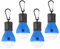 PATIKIL Camping Lantern, 4 Packs LED Tent Lamp Lights Bulb Portable Hanging Battery Powered 3 Lighting Modes with Clip Hook for Backpacking Camping Hiking, Blue