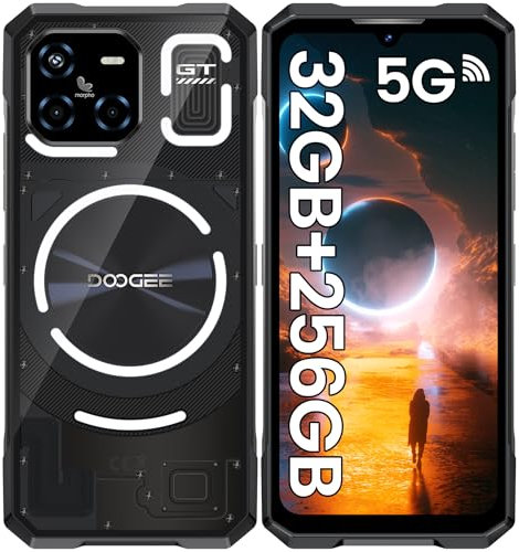DOOGEE Blade GT 5G Rugged Smartphone 2025, 32GB RAM+256GB ROM Telefono Indistruttibile con Luce LED Android 14,6.72 FHD+120Hz, 48MP+20MP,5500mAh,Dimensity 7050, Dual SIM Face ID/Fingerprint/IP69K/NFC