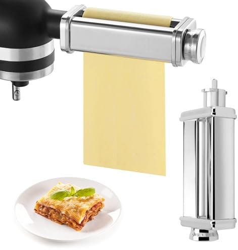 Accessorio per pasta in acciaio inox, adatto per robot da cucina Kenwood, accessorio per pasta per accessori Kenwood, macchina per pasta con 8 manopole per regolare lo spessore