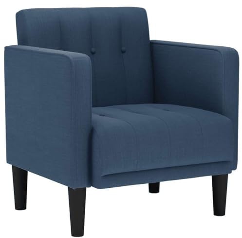 vidaXL Sessel mit Armlehnen Blau 53 cm Stoff, Sofasessel, Fernsehsessel, Relaxsessel, Einzelsofa, Relaxsofa, Loungesessel, Wohnzimmer Sessel
