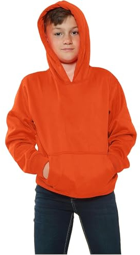 A2Z 4 Kids Girls Boys Plain Sweatshirt Tie Dye Pullover - Plain Sweat Hoodie Orange 2-3