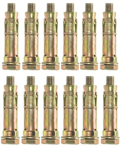 12PCS M10x70 Expansion Eye Bolts Shield Anchor Bolts Lifting Eyebolt Heavy Duty Extension Anchor Bolts Lift Thread Screws for Various Lifting Equipment